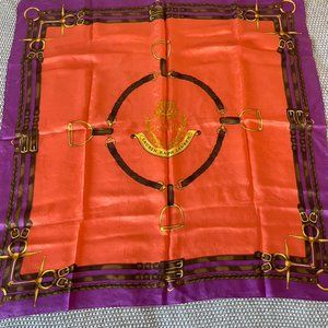 Ralph Lauren Orange Equestrian Silk Scarf